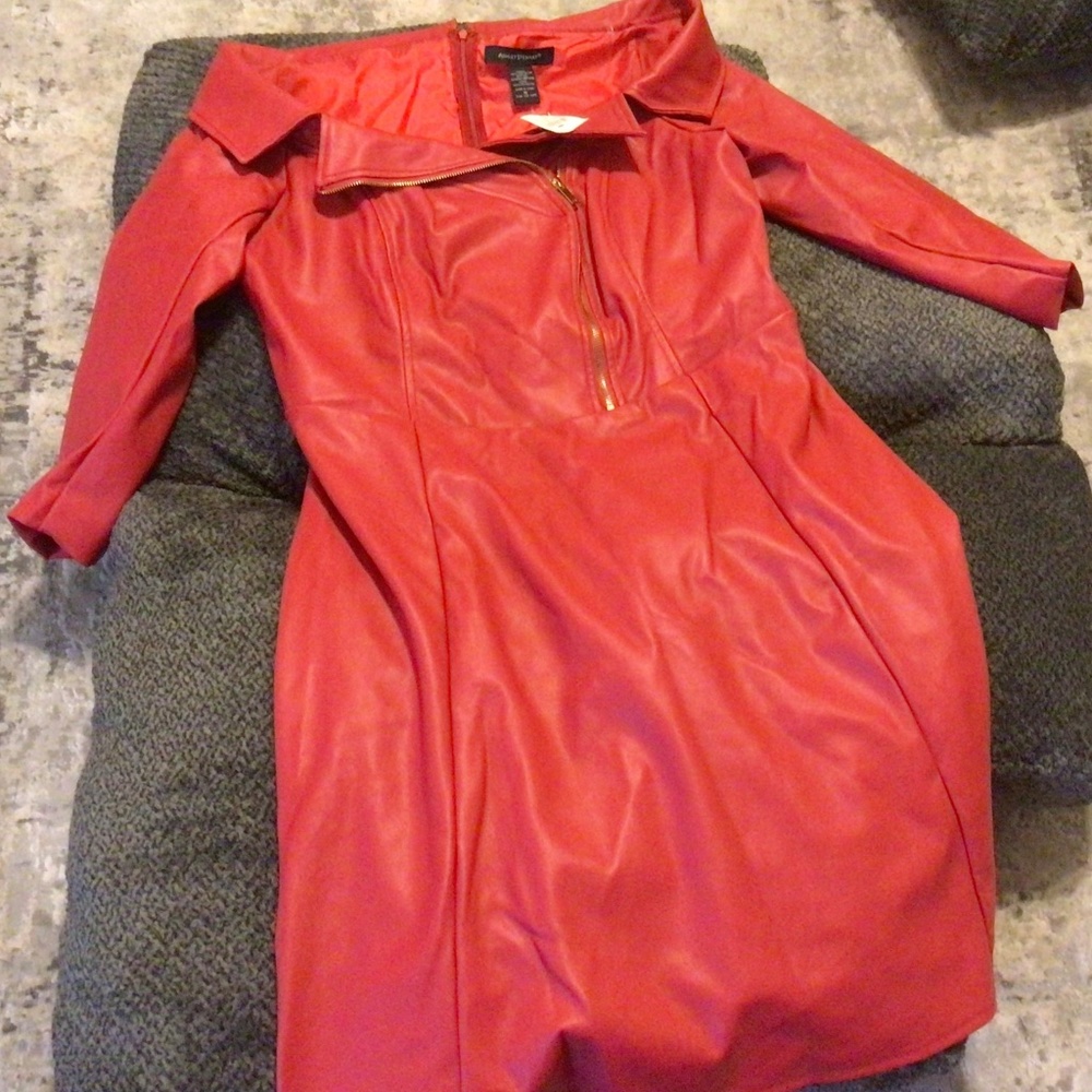 COPY - Ashley Stewart, size 16, red faux leather dress
